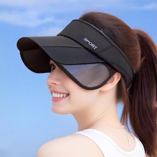 PALAY® Sun Golf Visor Hats for Women Adjustable Retractable Brim Cap Beach Black 3PCS PALAY® Sun Golf Visor Hats for Women Adjustable Retractable Brim Cap Beach Black 3PCS